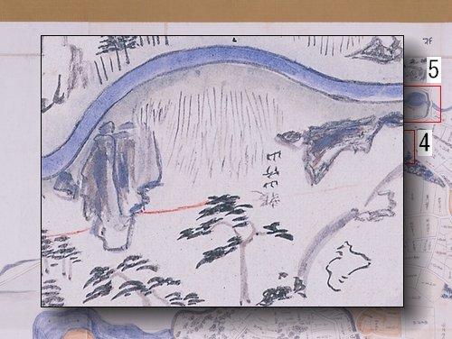 報山アサギの竹山の部分拡大図