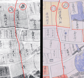 鎌倉のガラス乾板と複製図の比較の画像