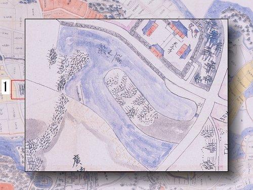 蓮小堀の部分拡大図