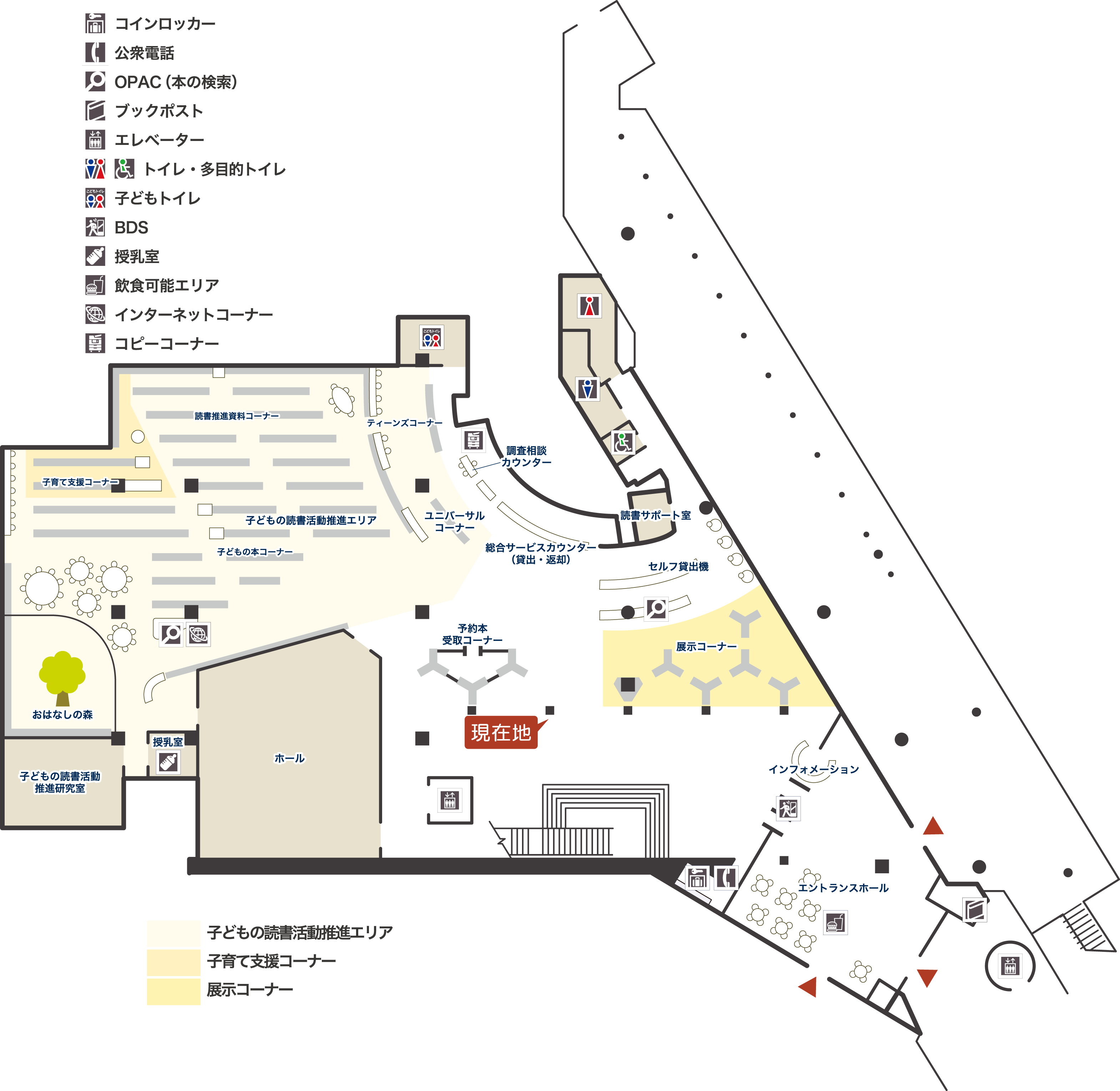 沖縄県立図書館３階フロアマップ