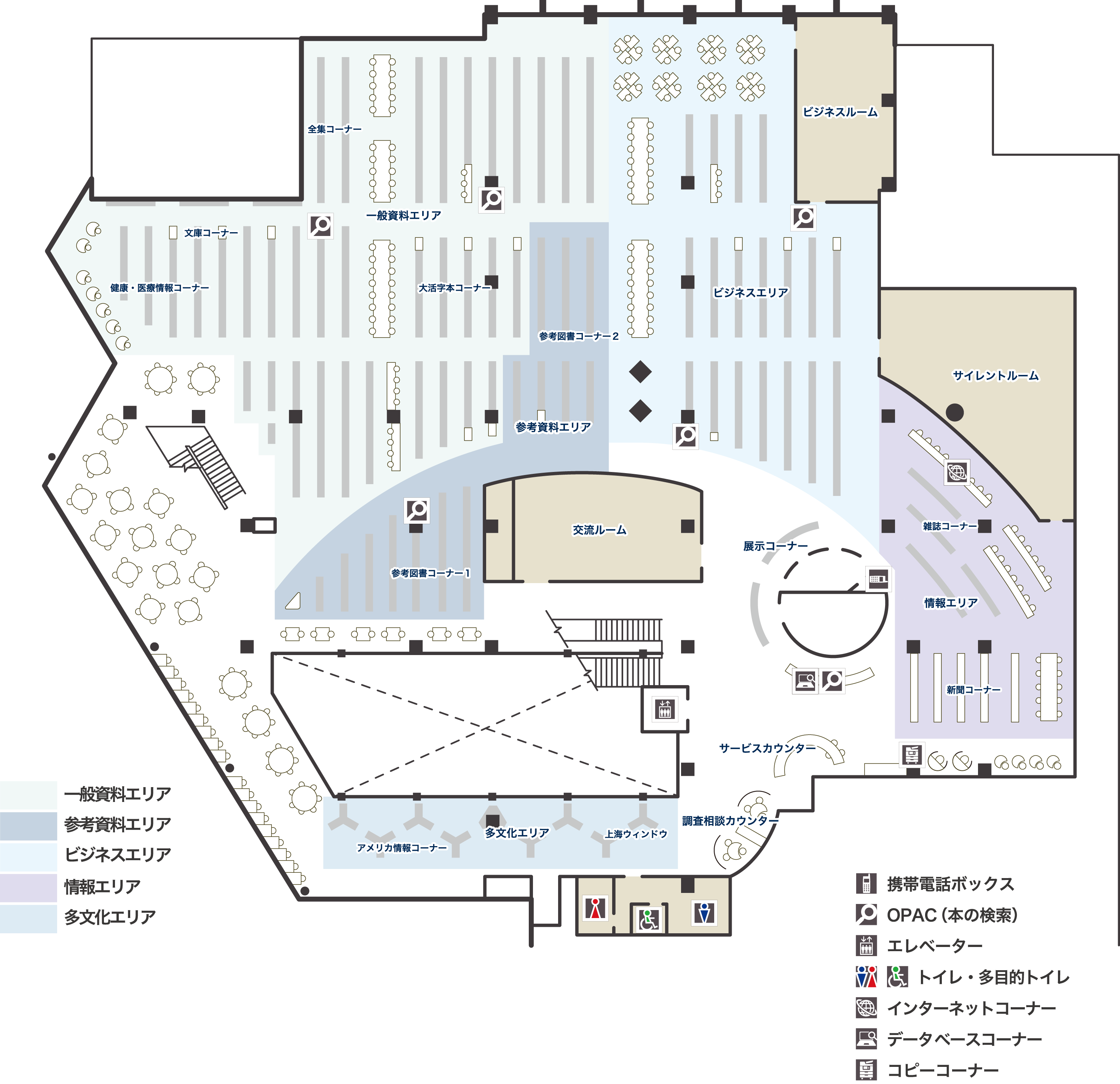 沖縄県立図書館４階フロアマップ