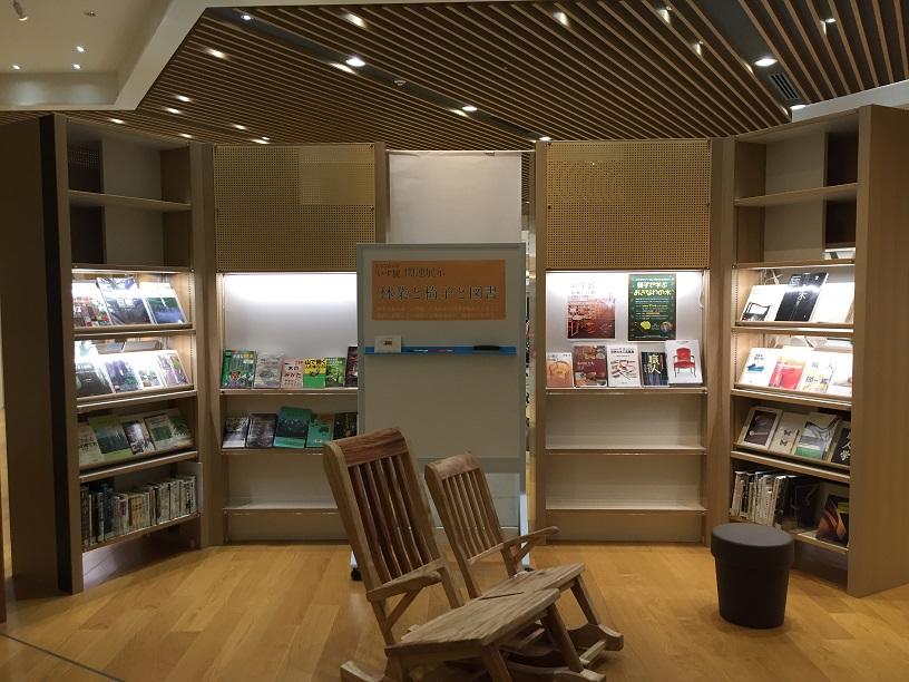 沖縄県立図書館森林管理課木の椅子展示